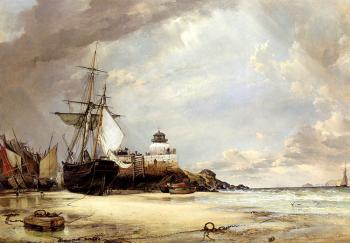 Edward William Cooke : The Pier And bay Of St Ives Cornwall